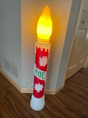 Vintage Blow Mold Noel Candle Empire Christmas Holiday 39"